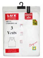 A doz(12 pieces) FoxLux Men's Cotton Vests - White - Image 4