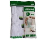 Yarrison 3 Piece Pack Men's Pure Cotton Vests - White - Image 2