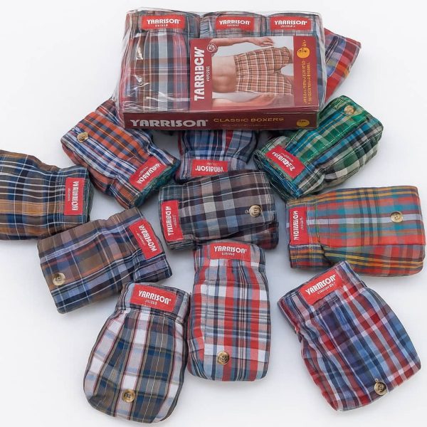 A dozen(12 Pieces) of Yarrison 3 Piece Pack Set Boxers For Men