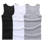 Flymeego 3 piece Pack Of Men's Cotton Vests- White, Grey And Black - Image 6